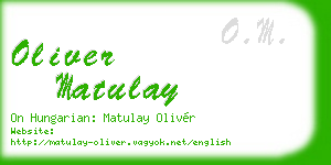 oliver matulay business card
