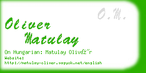 oliver matulay business card